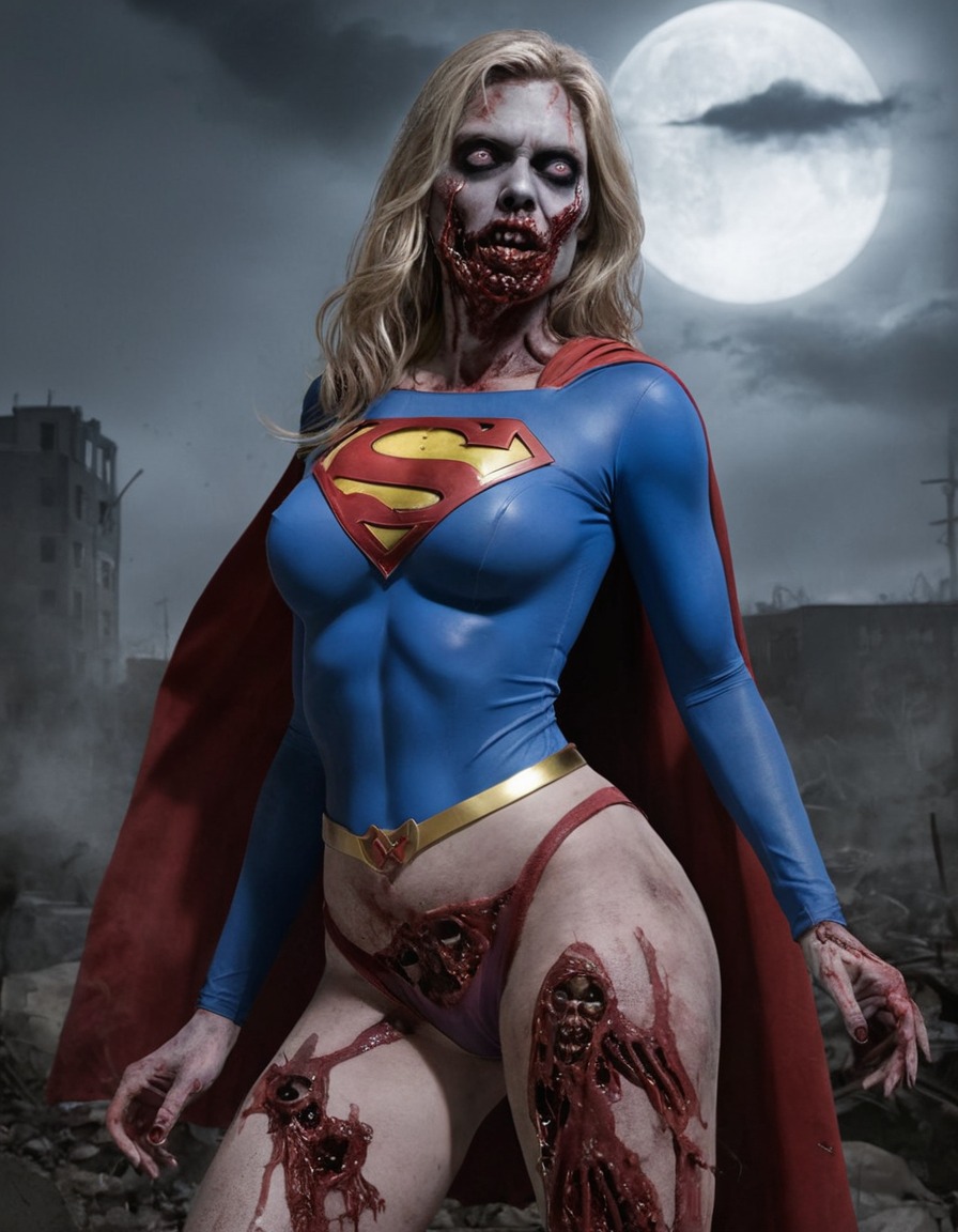 zombie, supergirl (dc comics), undead, horror, comic book character