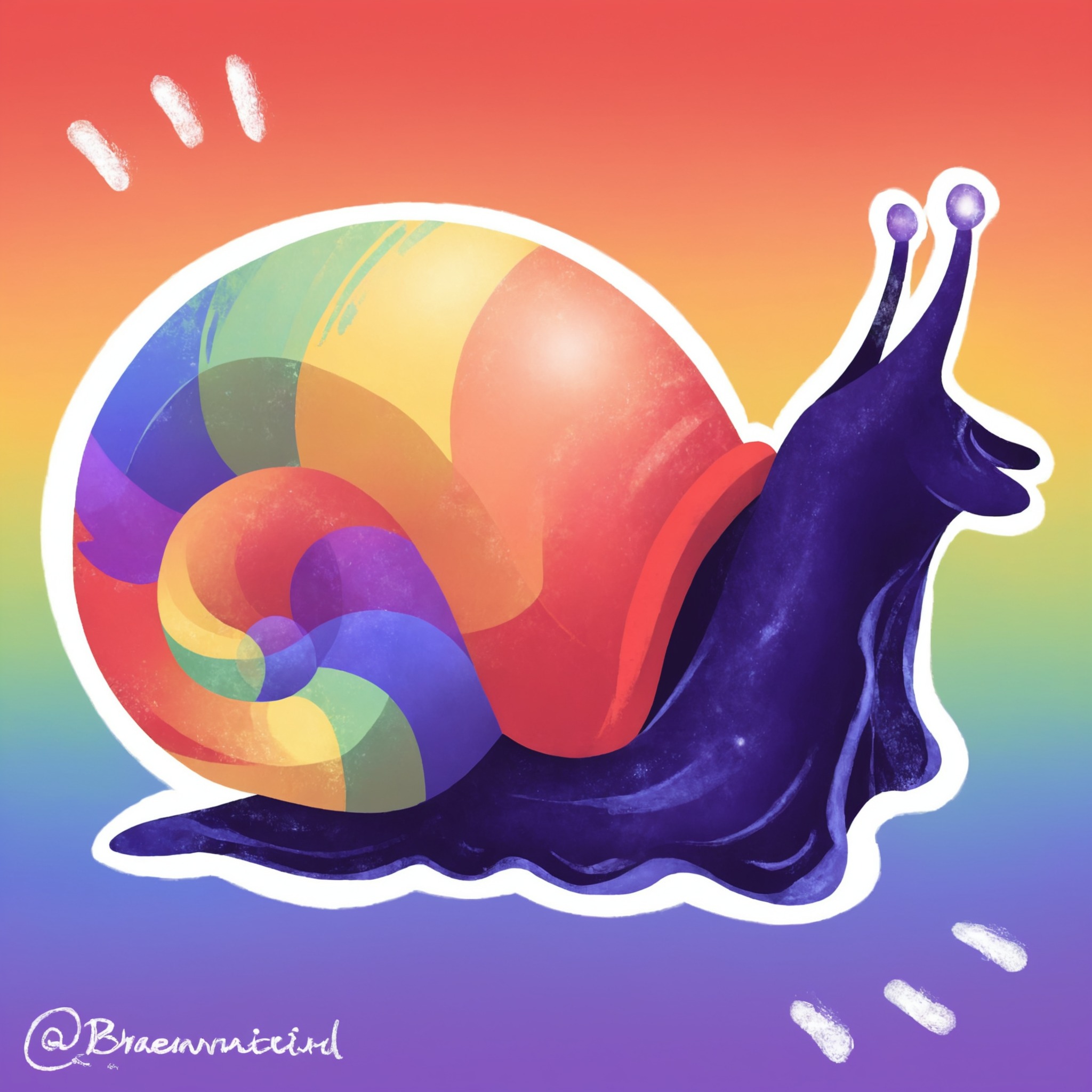 art, my art, digital art, procreate, snail, lgbt, queer, lesbian, gay, bi, trans, nonbinary, asexual, aromantic, aroace, pansexual