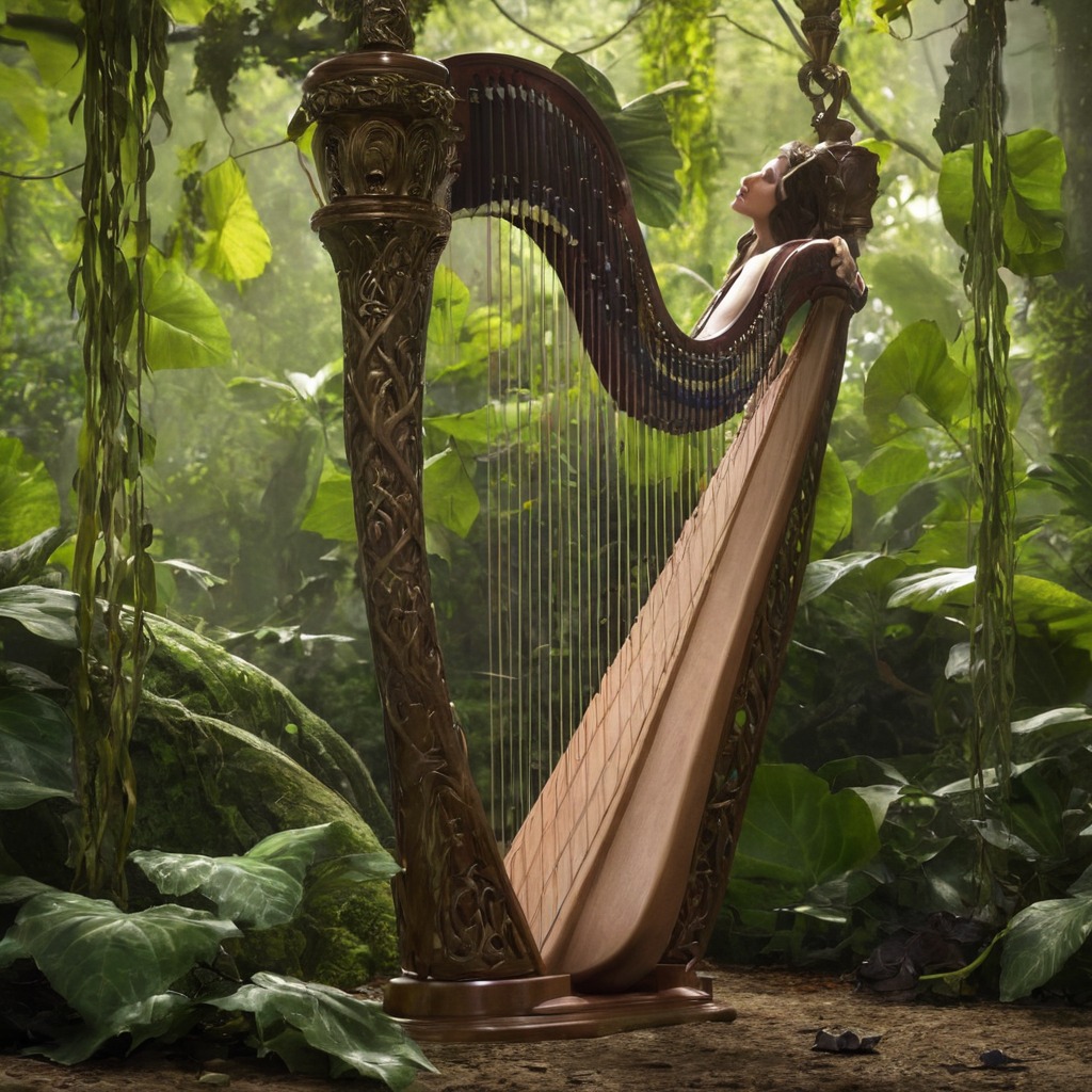 photography, forest, dreamup, harp, vines, dailychallenge, ai_art, ai_generated, ai_generated_art, ai_artwork, ai_image, ai_generatedart, dreamupcreation, ai_generated_artwork