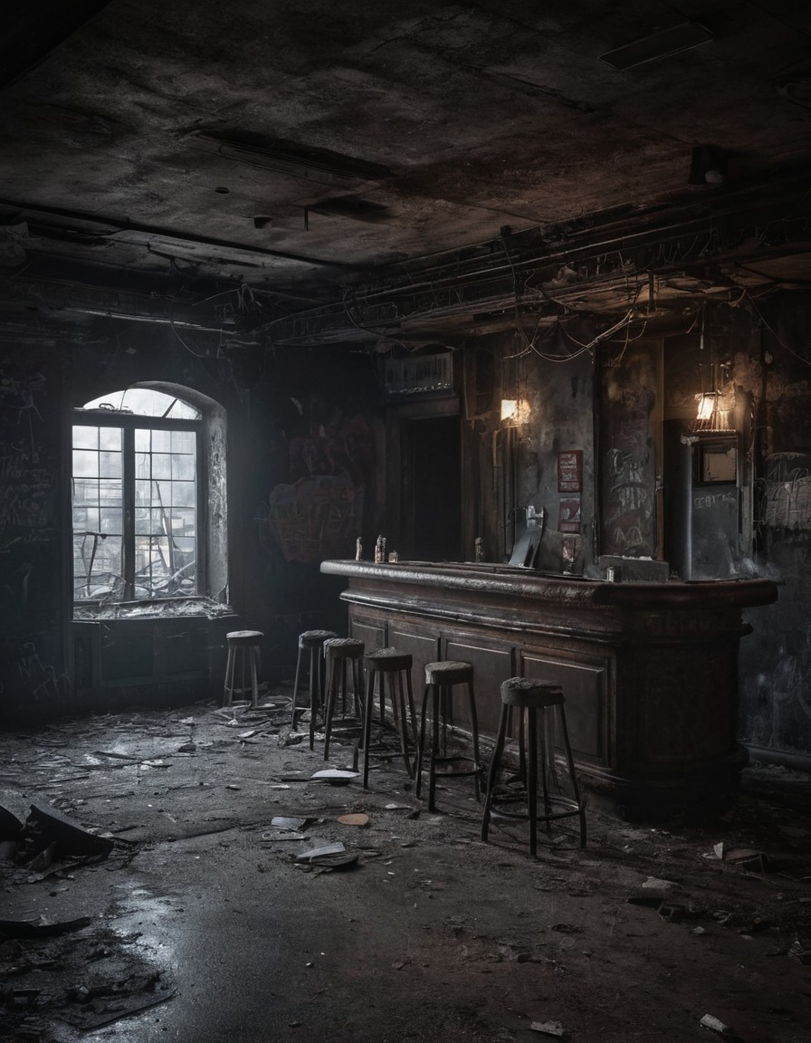 abandoned, bar, urban, city, nightlife, derelict, empty