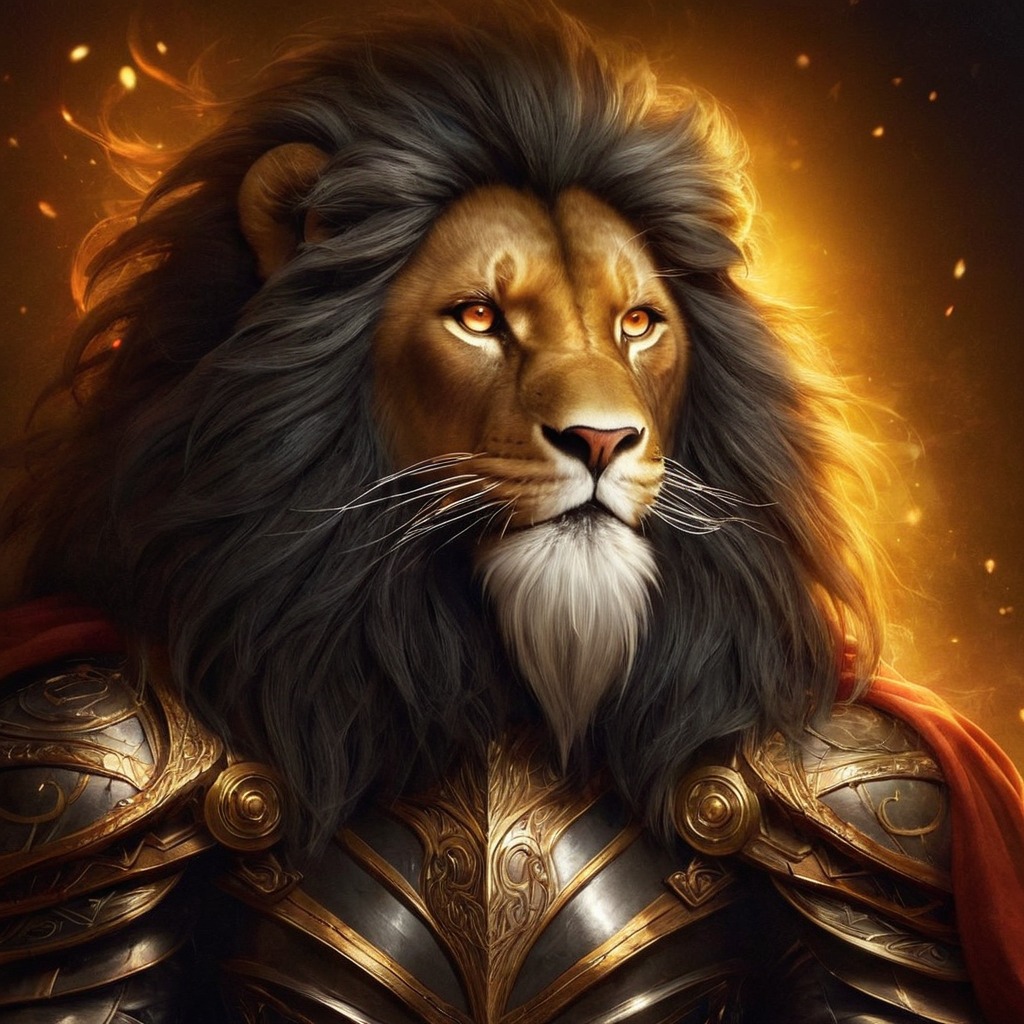 warrior, fantasyart, lion, bing, conceptart, hybrid, scifi, space