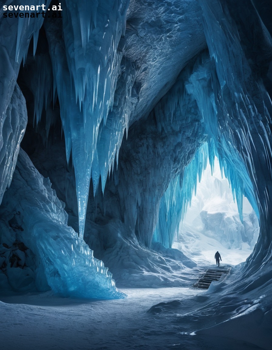 ice, cave, otherworldly, formations, nature