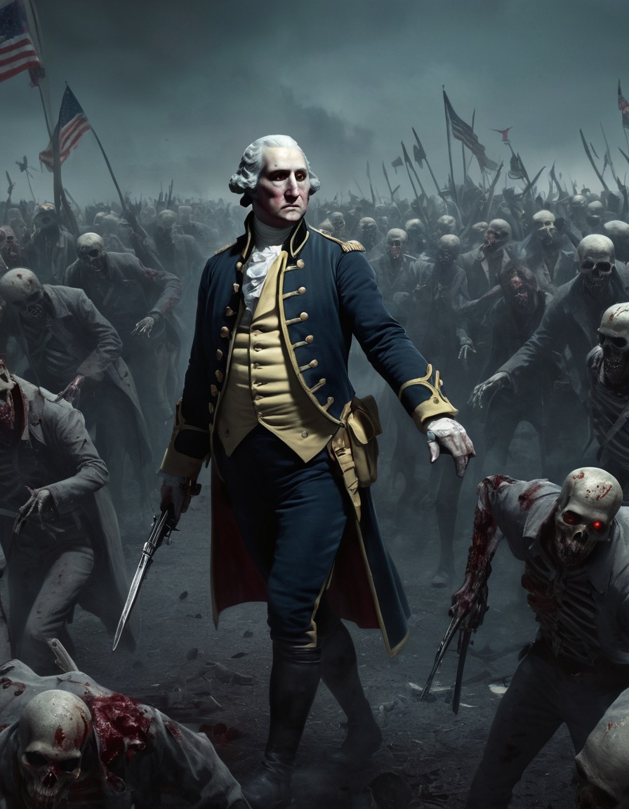 zombie, george washington, undead, army