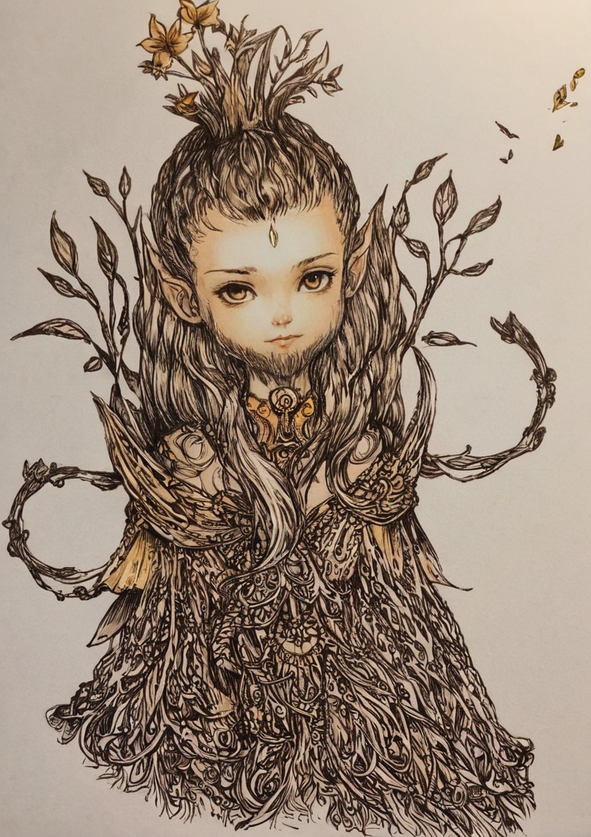 plants, coloredpencils, drawingillustration, fantasycharacter, inkdrawing, hybridcreature