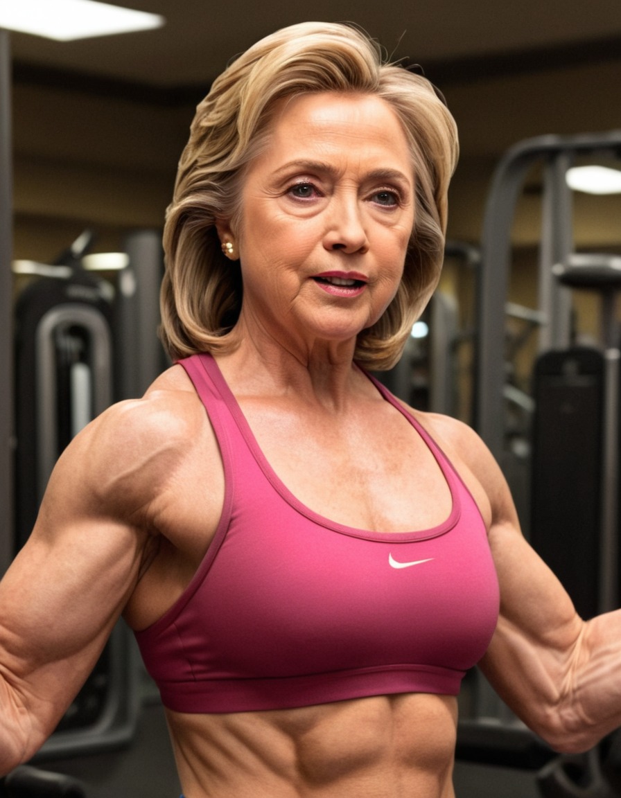 hillary clinton, bodybuilder, gym, workout, fitness