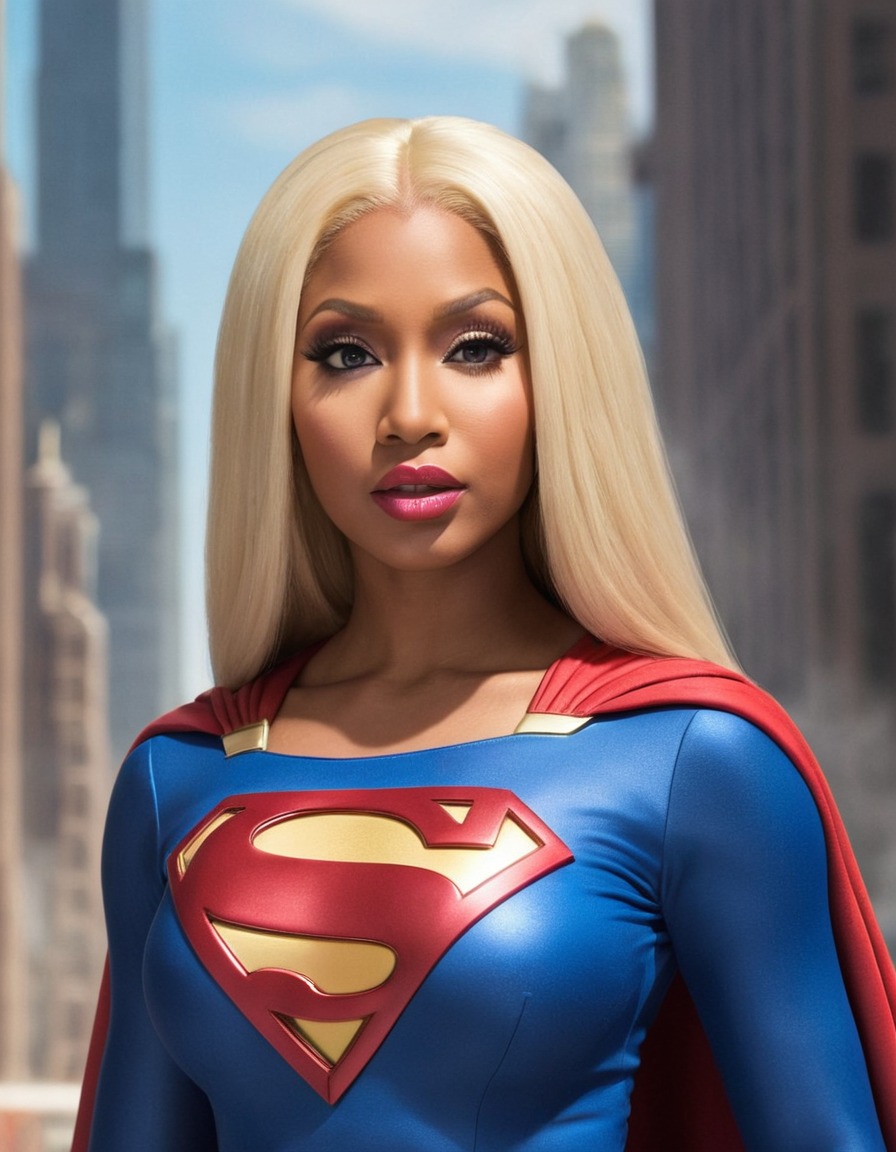 nicki minaj, supergirl, superhero, transformation, music artist, rapper, female empowerment