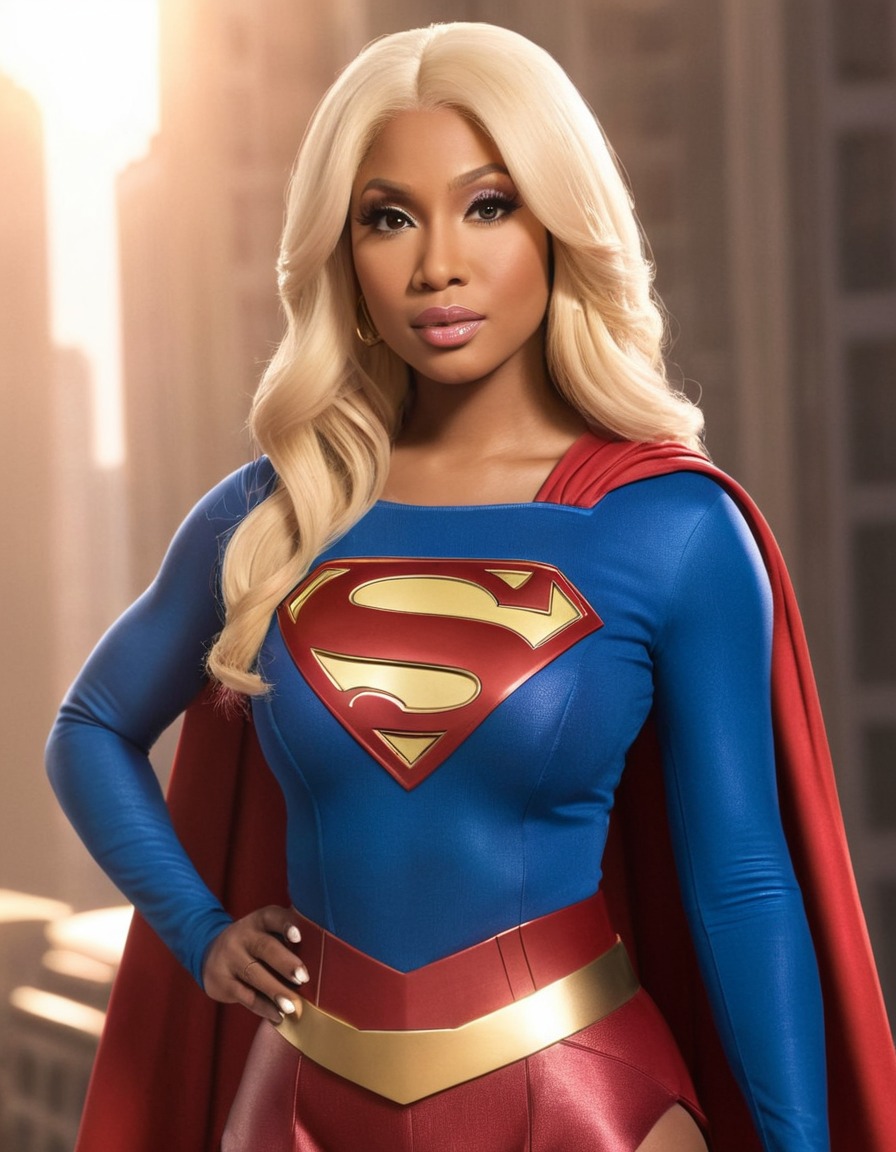 nicki minaj, supergirl, superhero, celebrity, transformation