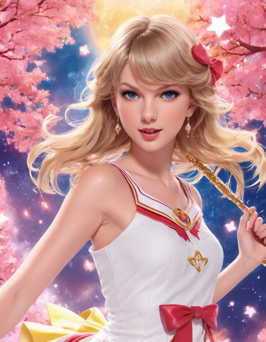 taylor swift, magical girl, anime, music, pop icon