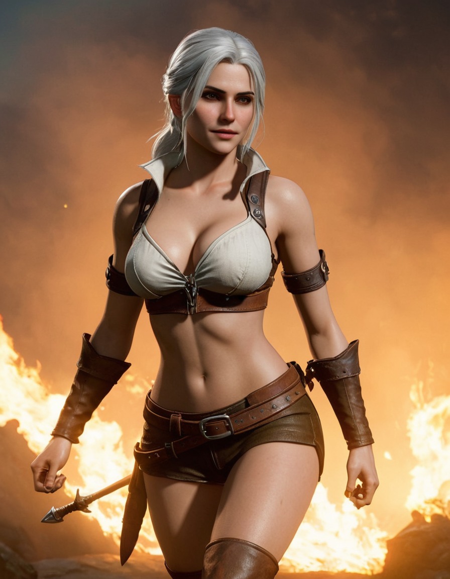 ciri, the witcher 3, wild hunt, video games, sword fighting, fantasy world, magic abilities