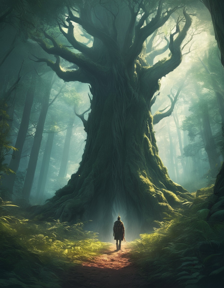 fantasy, forest, nature, mythical creature, morning, john tolkien, tolkien