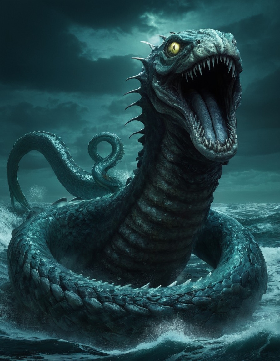 sea serpent, mythical creature, sea monster, mythology, ocean, folklore