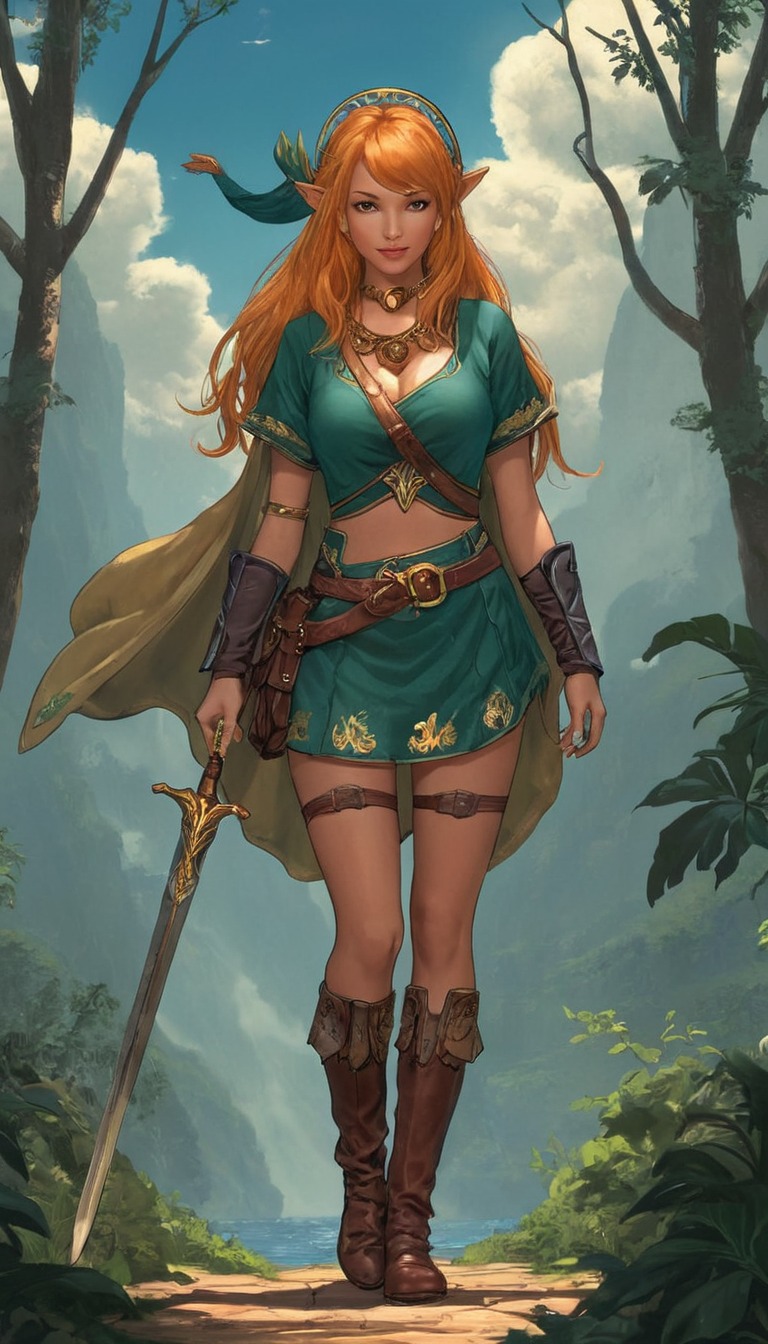 digitalart, fanart, videogamefanart, warrior, princess, nintendo, characterdesign, fantasyart, fantasycharacter, cartoon, anthroart, dailydeviation, hyrule, swords, warriorwomen, dailychallenges