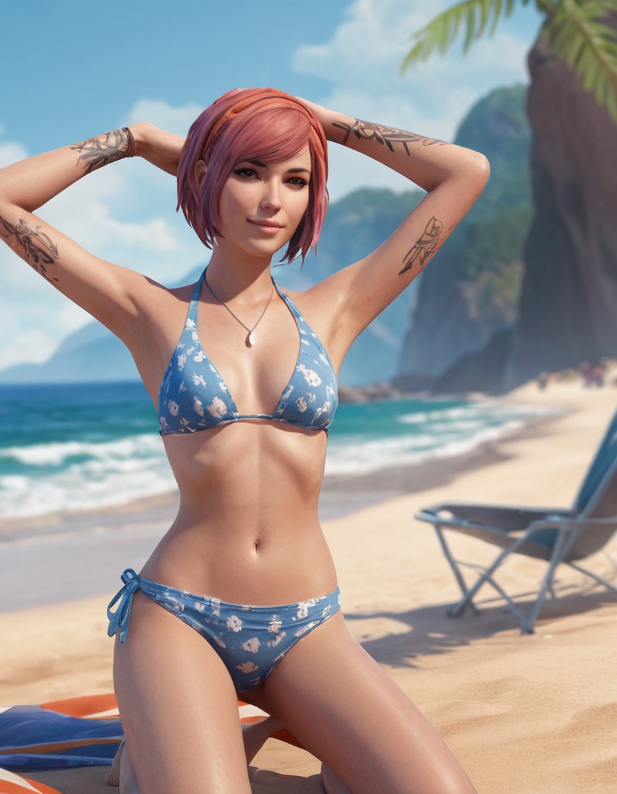 chloe price, life is strange, beach, bikini, summer, games, girls from games