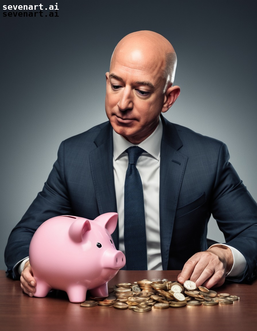 humor, wealth, money, billionaire, piggy bank, jeff bezos, amazon