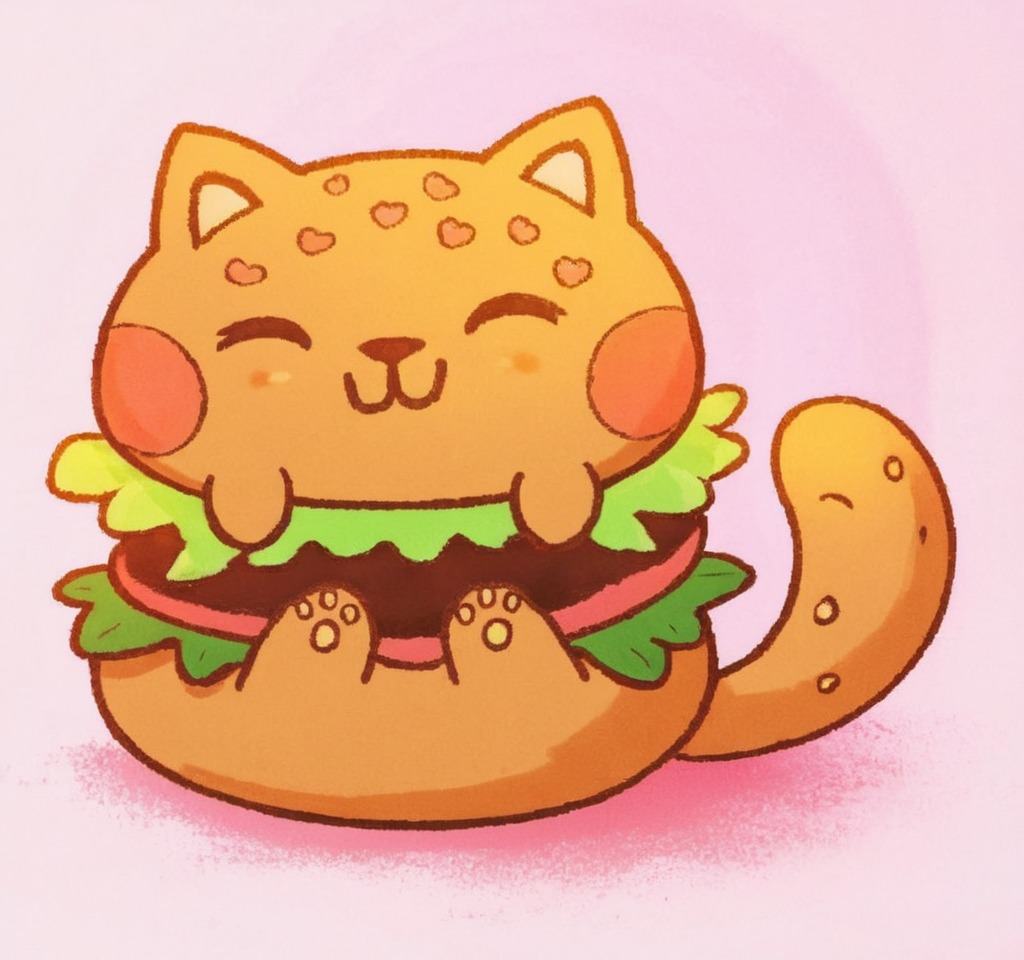 digitalart, cartoon, adorable, animals, burger, catburger, digital, kawaii, clipstudiopaint, catburgertutorial