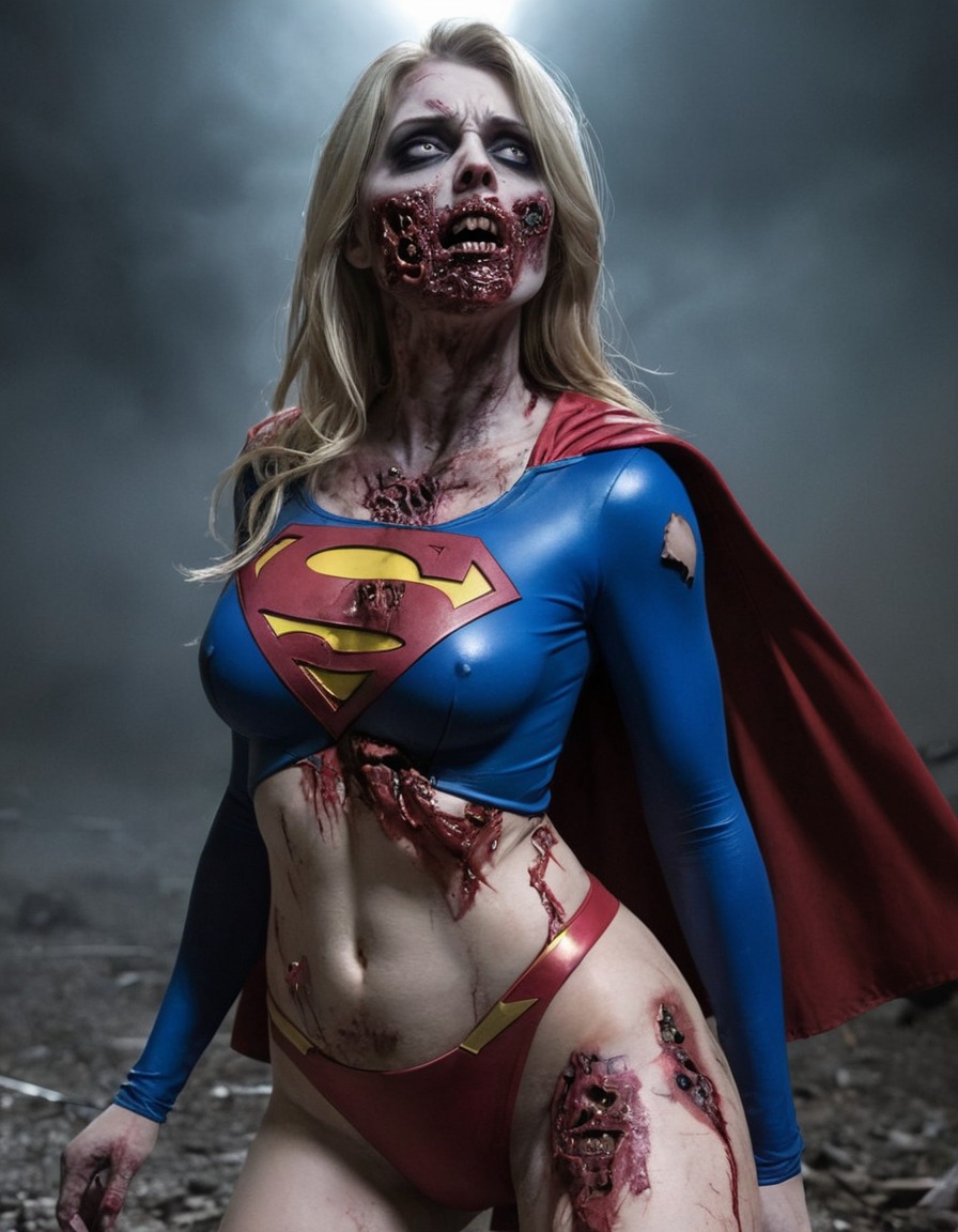 zombie, supergirl, dc comics, heroine, undead, horror, comic books