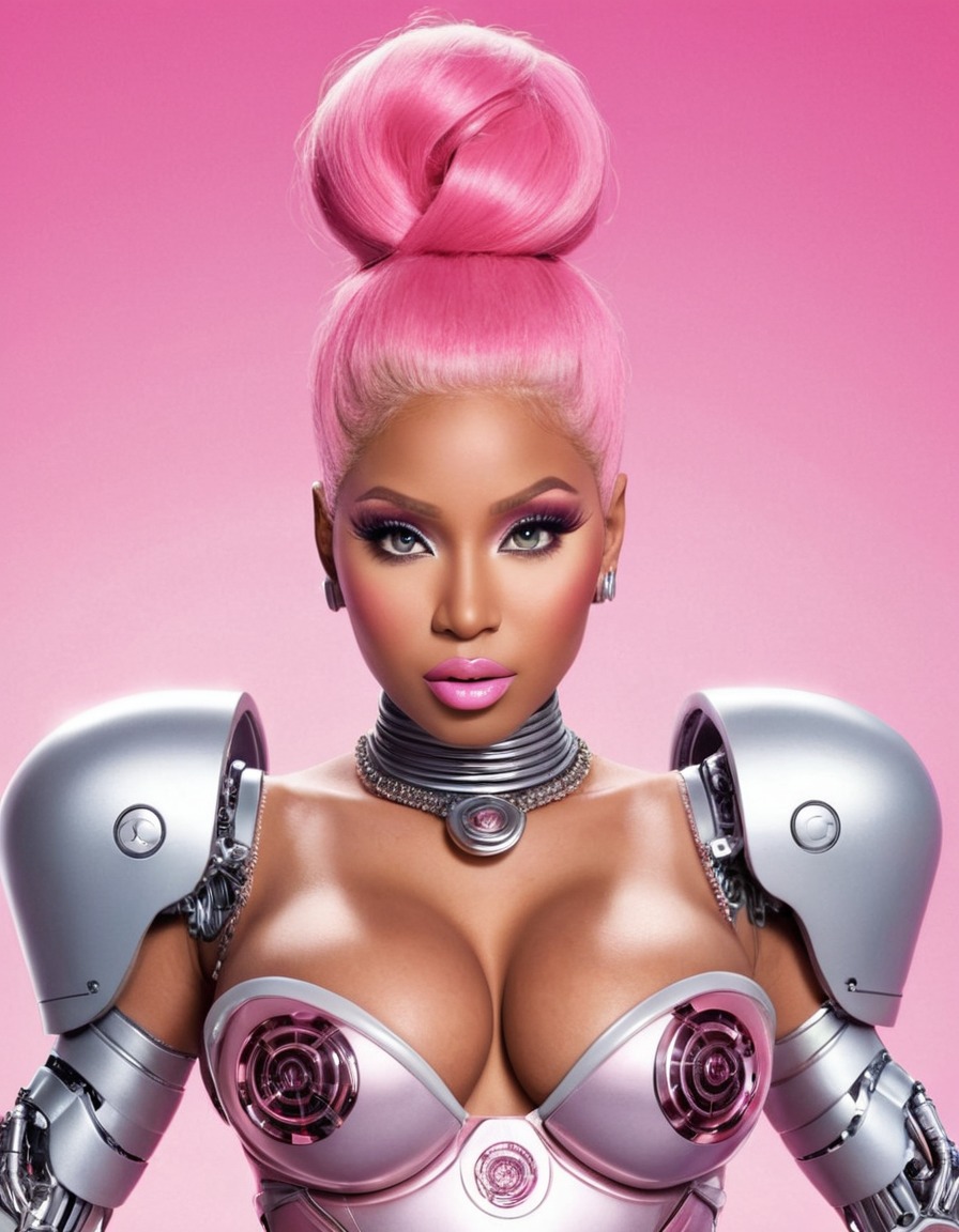 nicki minaj, robot, music, celebrity, artificial intelligence, futuristic, pop culture