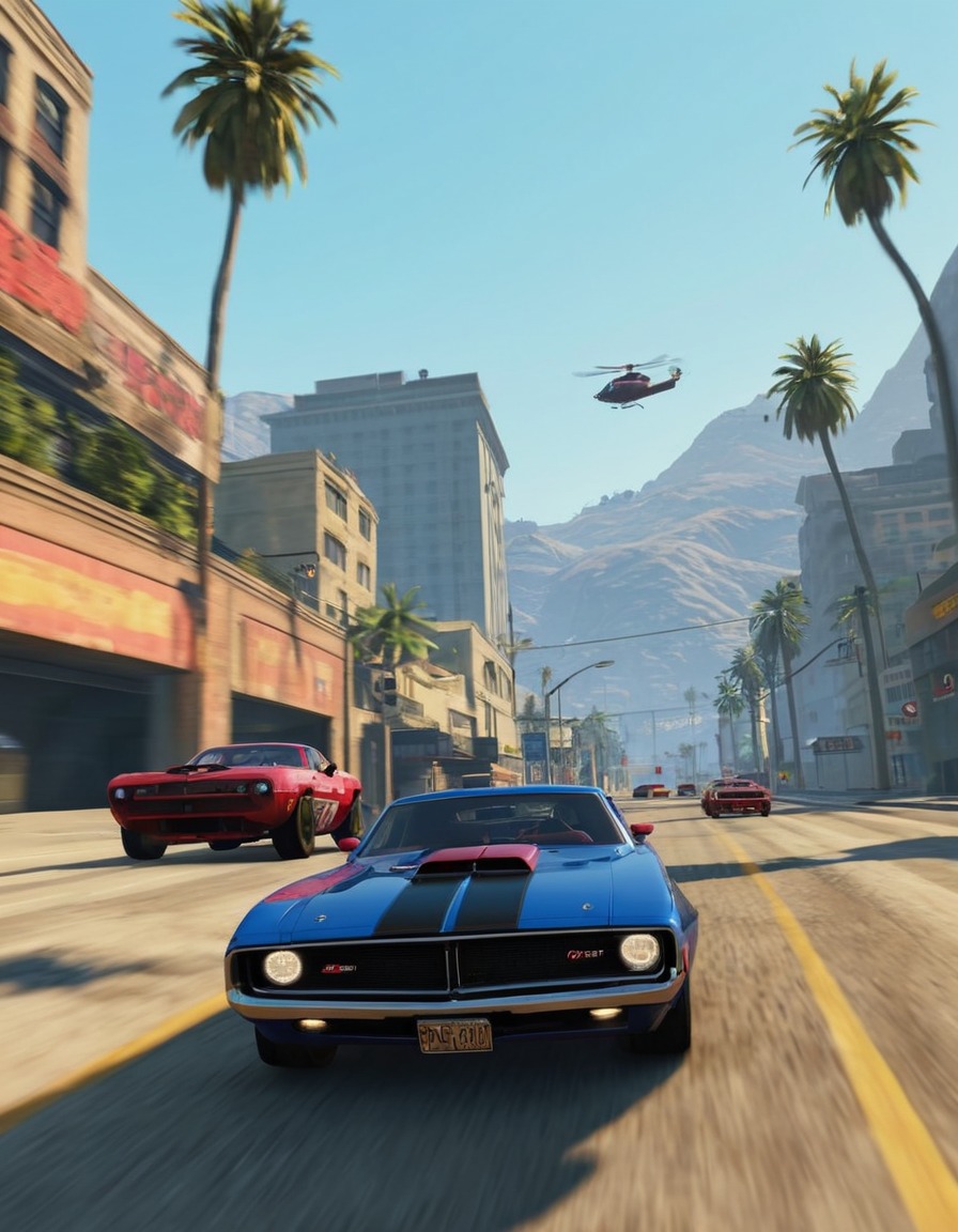 video game, grand theft auto v, gta v, high-speed chase, car chase, los santos, street racing, computer games