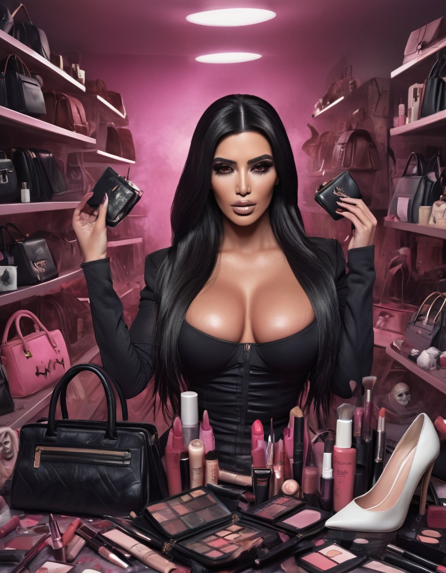 kim kardashian, zombie, glamour, designer handbags, makeup products, celebrities