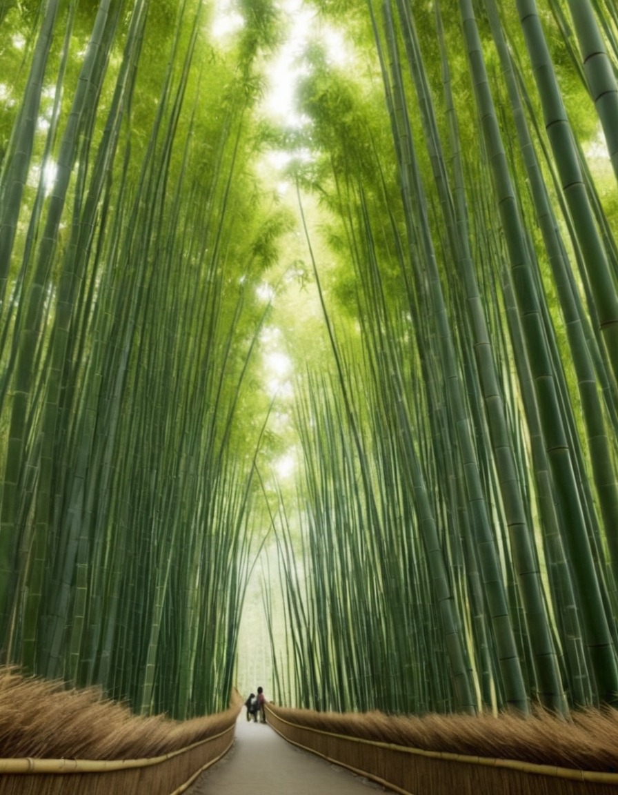 nature, bamboo forest, beauty, scenic, trees, landscape, greenery