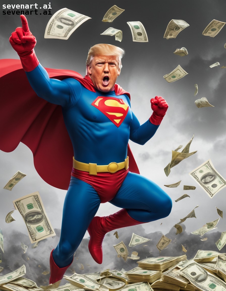 donald trump, superhero, money cape, flying tacos, comical battle, trump, donaldtrump