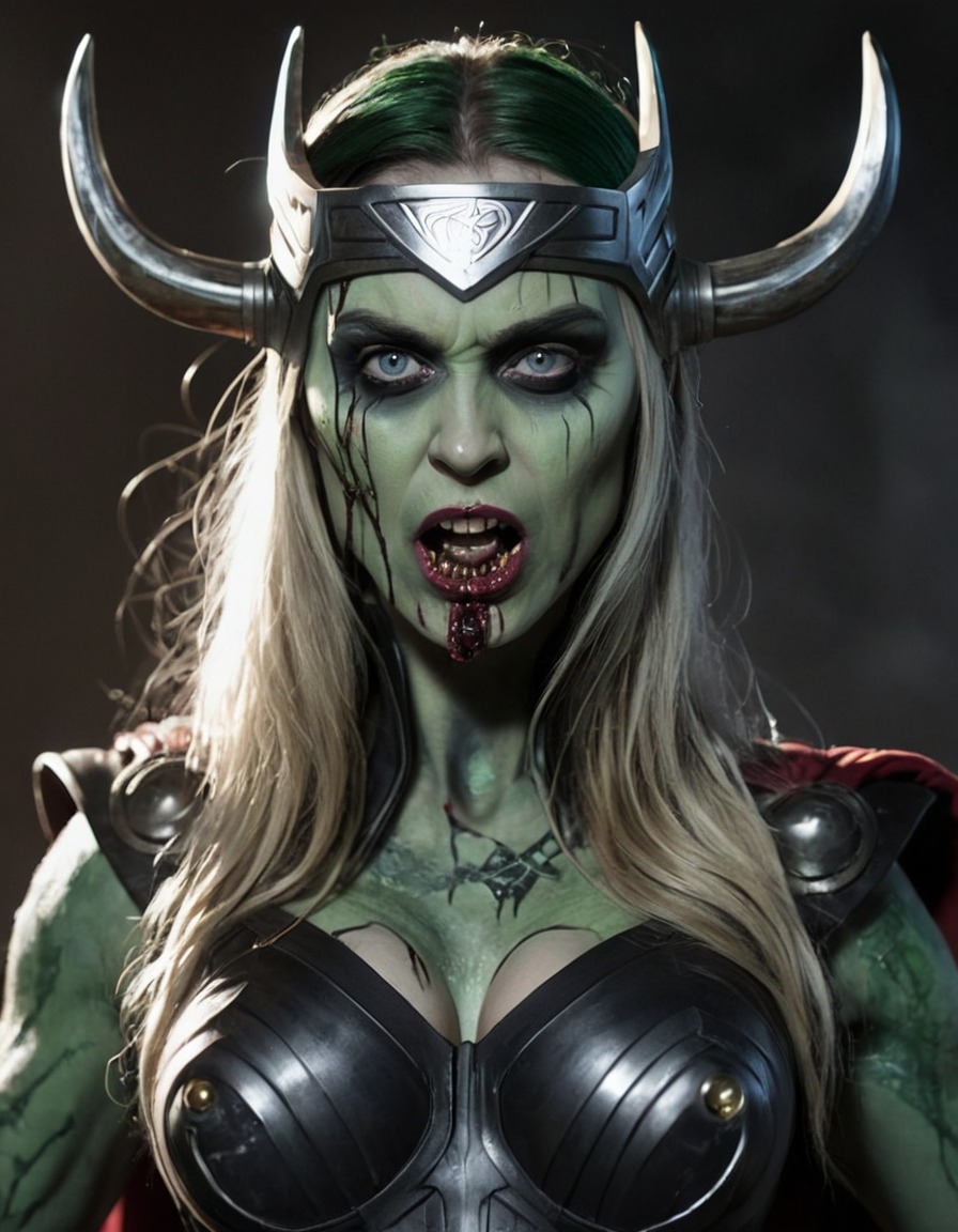 zombie, hela, thor, marvel, superhero, undead, norse mythology