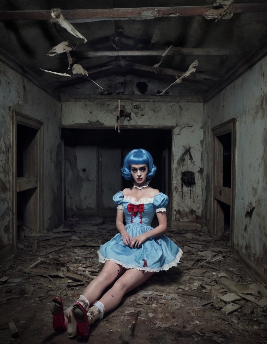 katy perry, haunted, doll, abandoned house, horror, celebrity impersonation