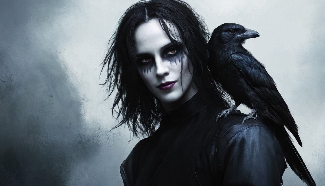 fanart, digitalart, digitalpainting, horror, gothic, portrait, moviefanart, thecrow, dailychallenge, aiartcommunity, midjourney, midjourneyai, midjourneyart, midjourneyartwork, midjourneyaiart, midjourneycommunity