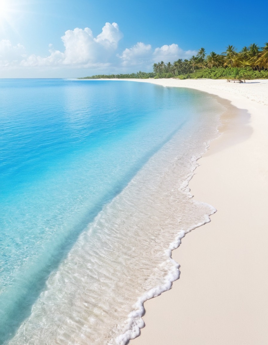 beach, crystal clear waters, white sand, serene, nature