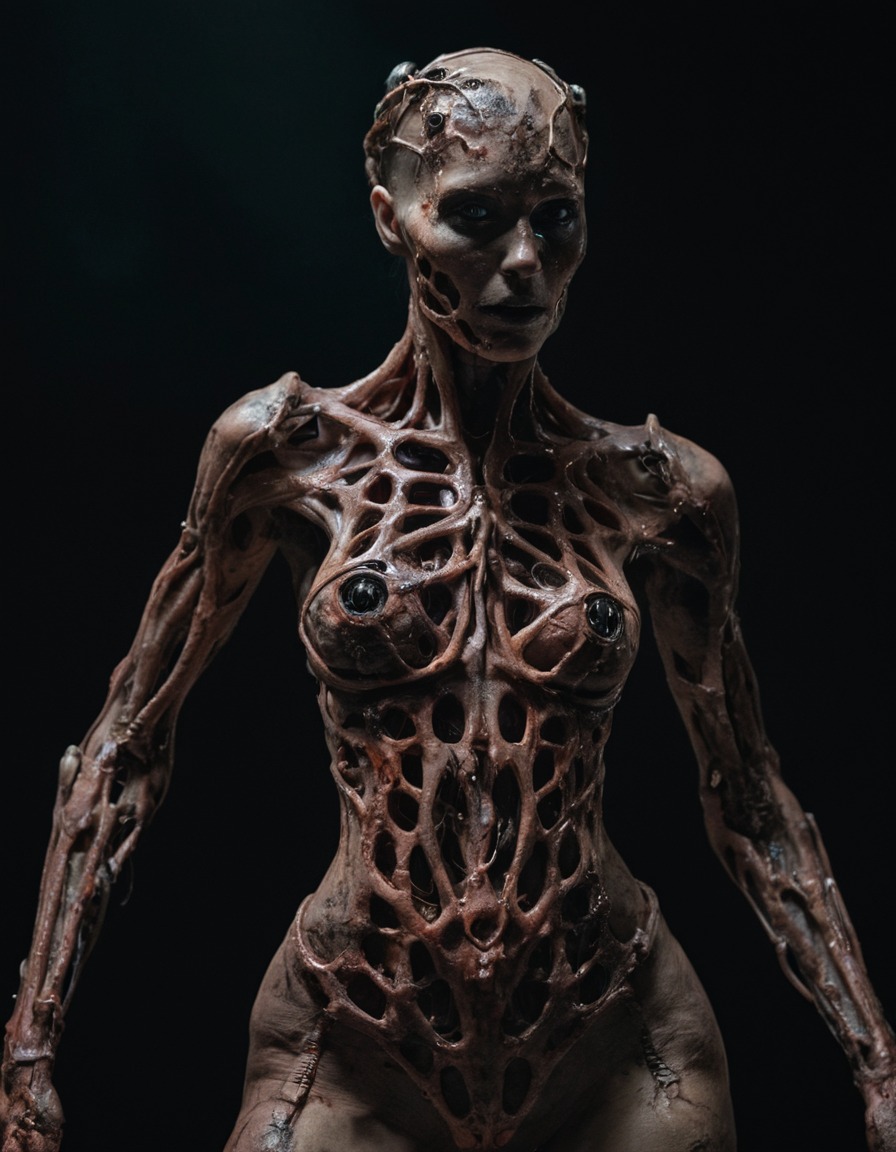 mutations, woman, female, exoskeleton, cybernetic enhancement, bioengineering, science fiction