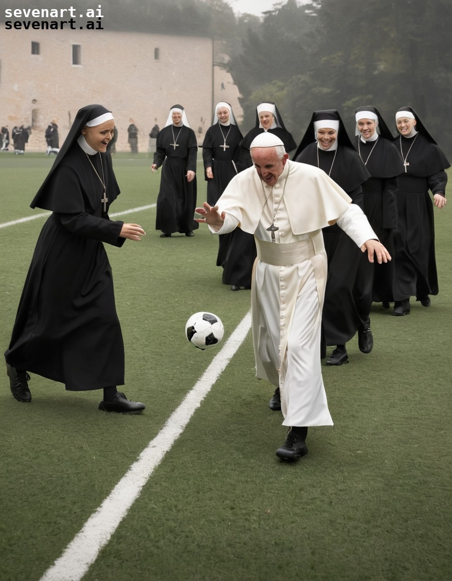 pope francis, soccer, nuns, fun, religion, vatican