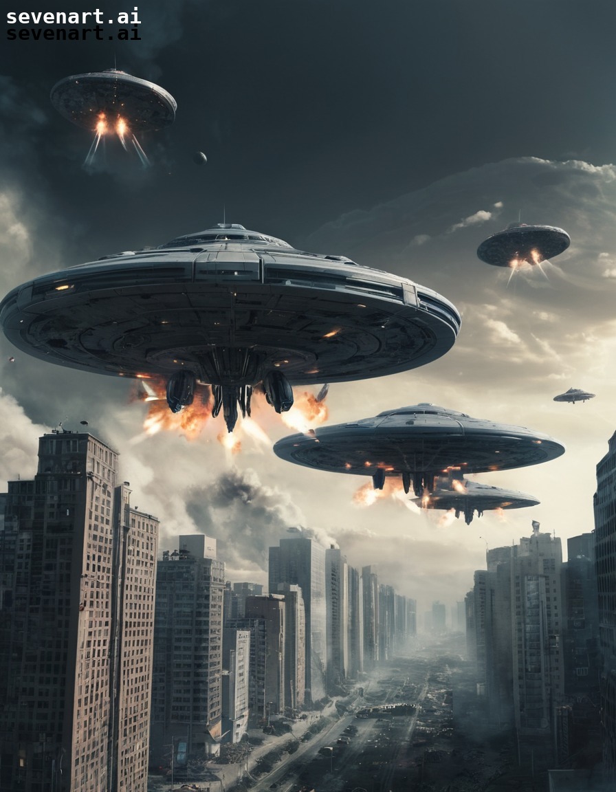 sci-fi, invasion, outer space, cityscape, warfare, aliens, three body problem, trisolaran