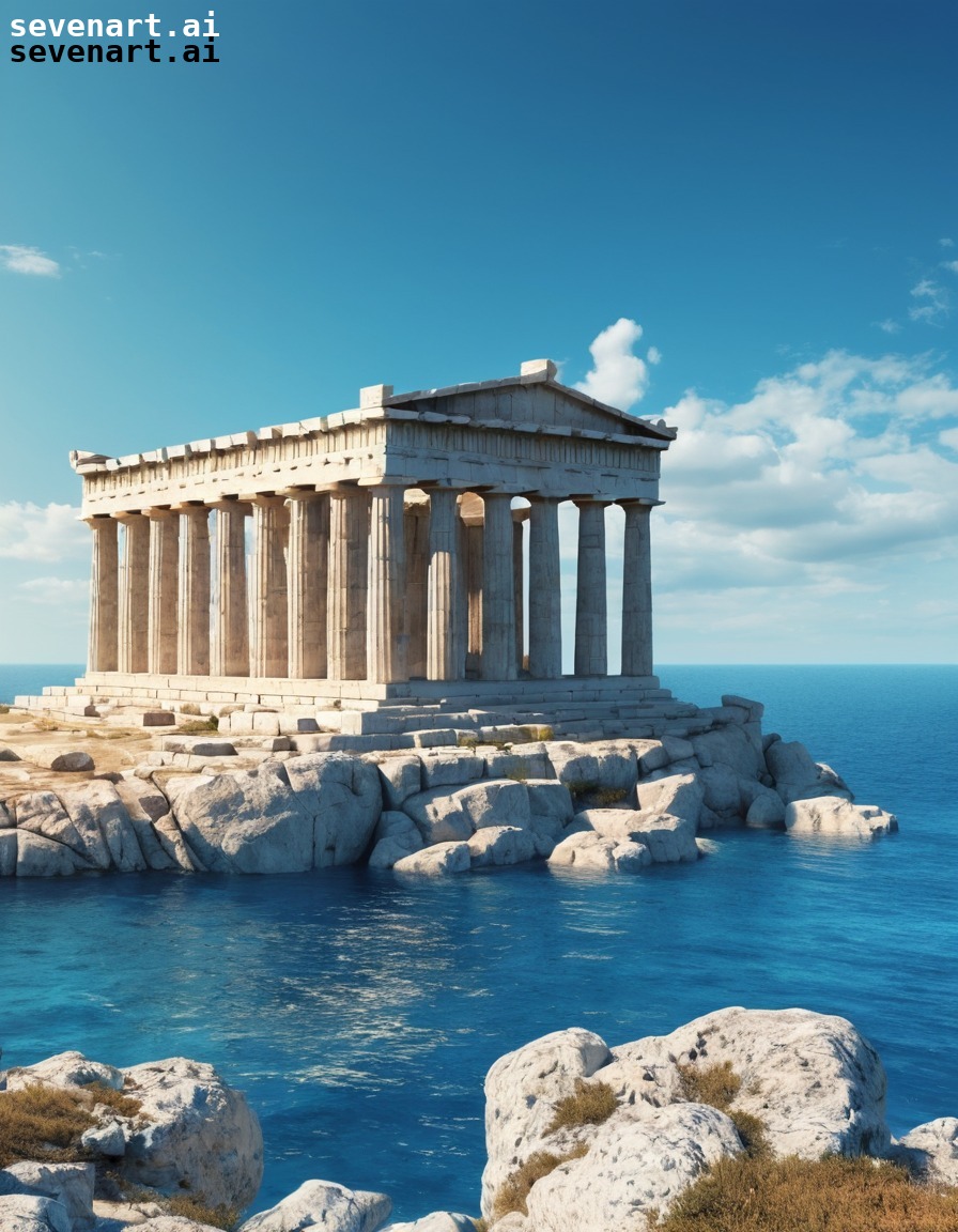 ancient, greek, temple, sea, architecture