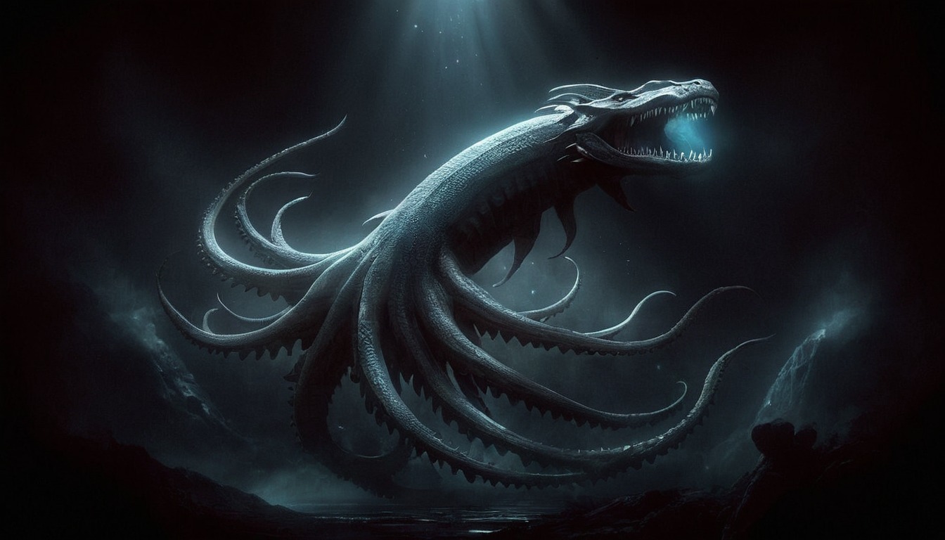 monster, creature, octopus, digitalart, digitalpainting, conceptart, sea, characterdesign, animal, squid