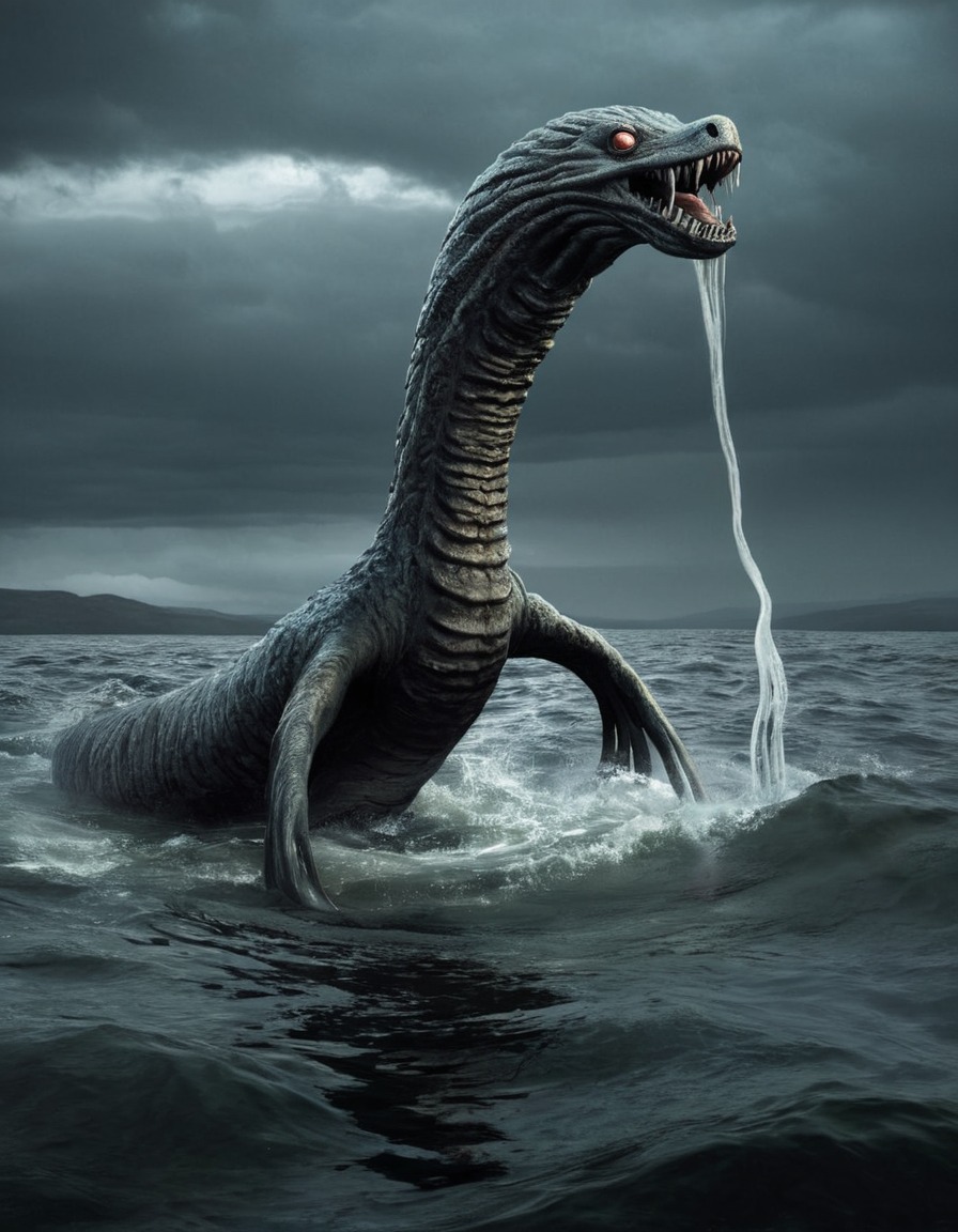 loch ness monster, mythical creature, scottish folklore, sea monster, cryptid, mystery, legend