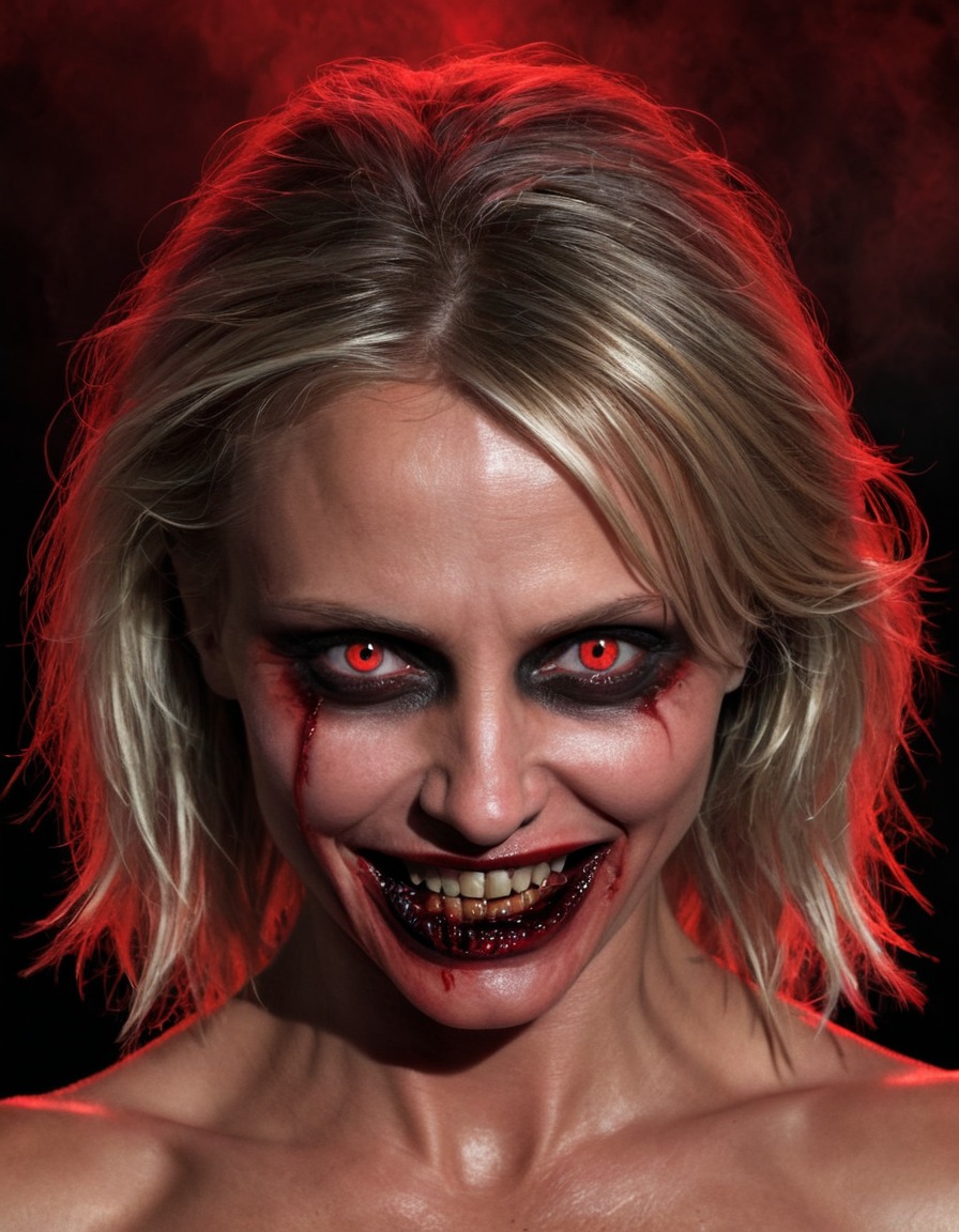 cameron diaz, actress, sinister, glowing eyes, malevolent grin, dark, evil