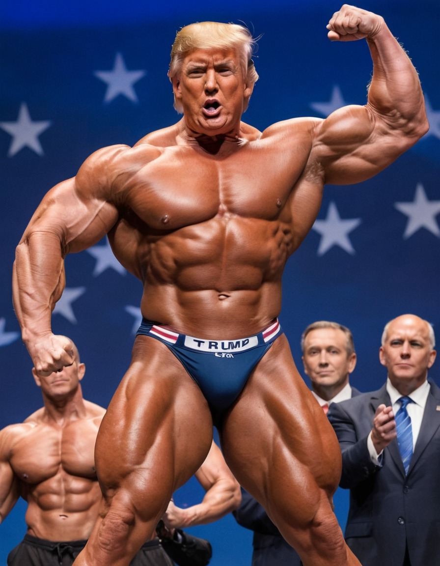 donald trump, usa, bodybuilding, muscles, power