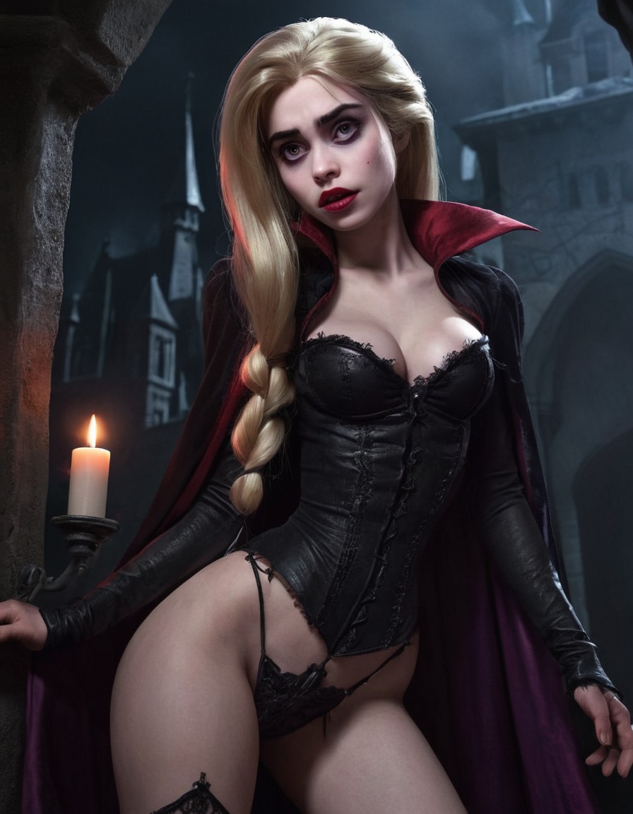 vampire, rapunzel (tangled), disney, fairytale, undead, dark fantasy, character fusion