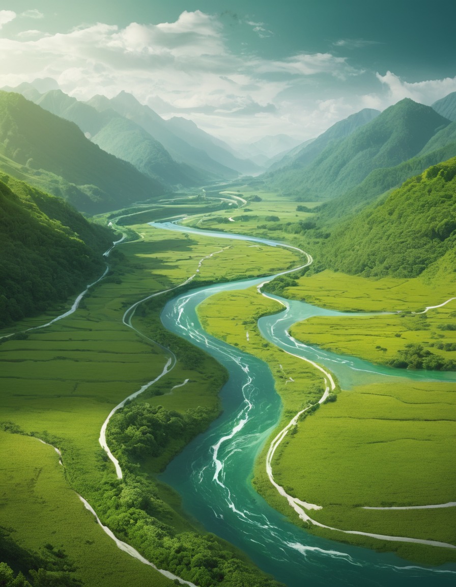 nature, river, valley, landscape, serene