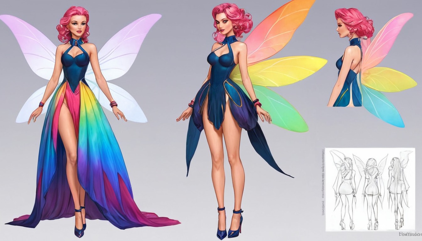 characterdesign, adoptable, magic, fairy, digitalart, dress, outfit