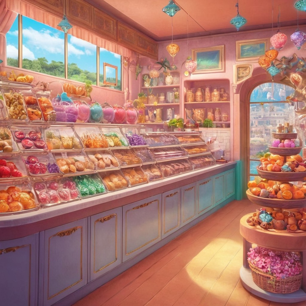 animestyle, bright, candies, candy, candystore, cheerful, colorful, confection, vibrant, aiart, dreamup