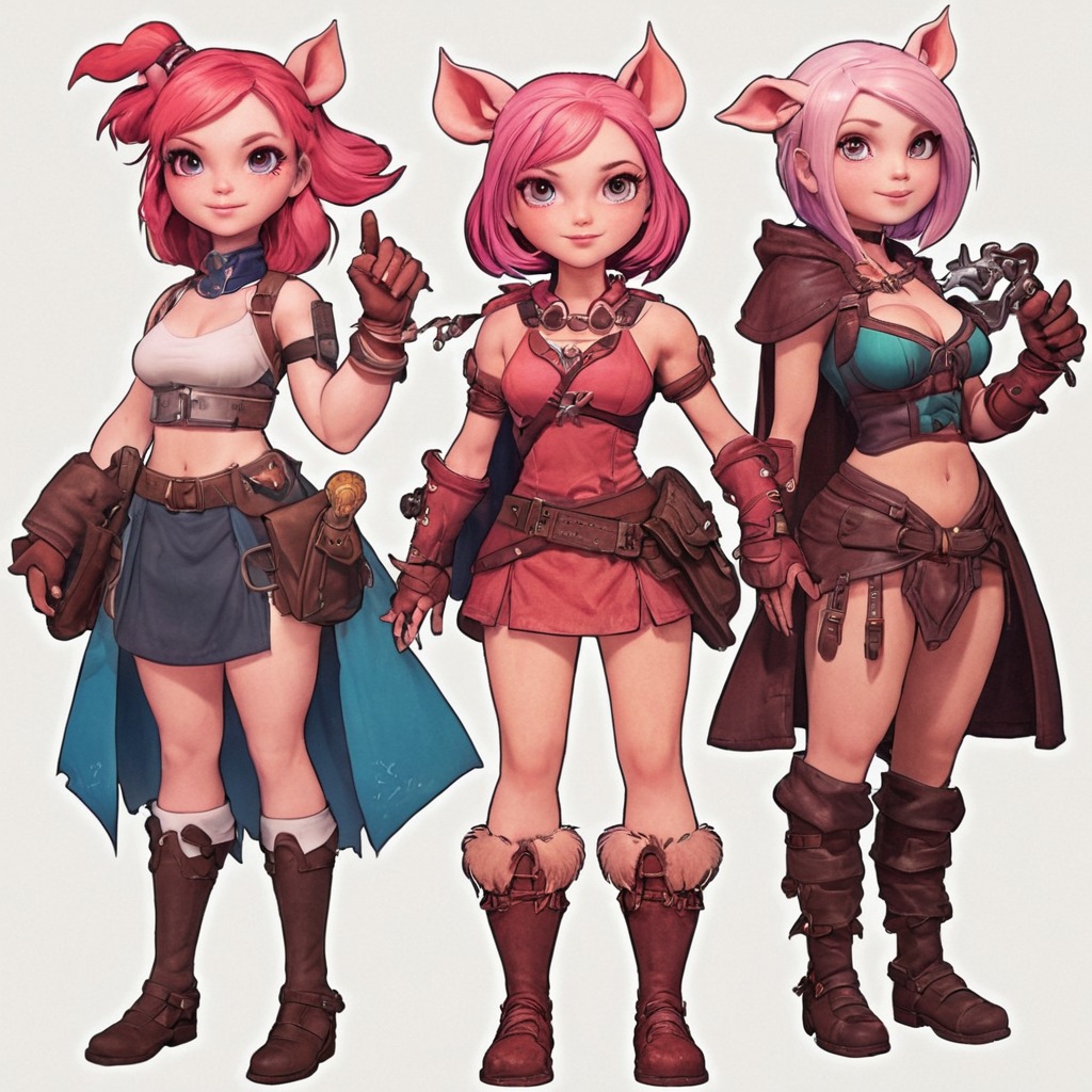 characterdesign, pig, dreamup, ai_art