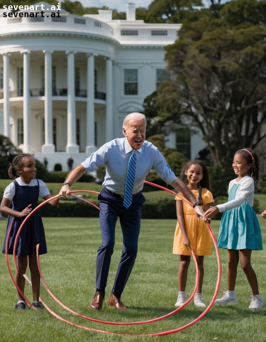 joe biden, hula hoop, children, white house lawn, fun, usa