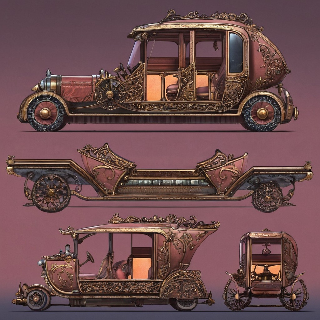 digitalart, characterdesign, scifi, steampunk, vehicle, gamedev, dreamup, ai_art