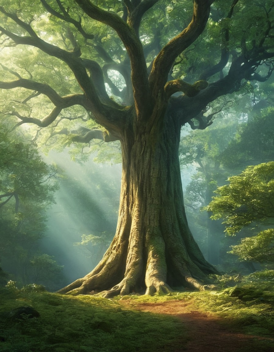 talking tree, forest, mysterious, magical, nature, communication, enchantment