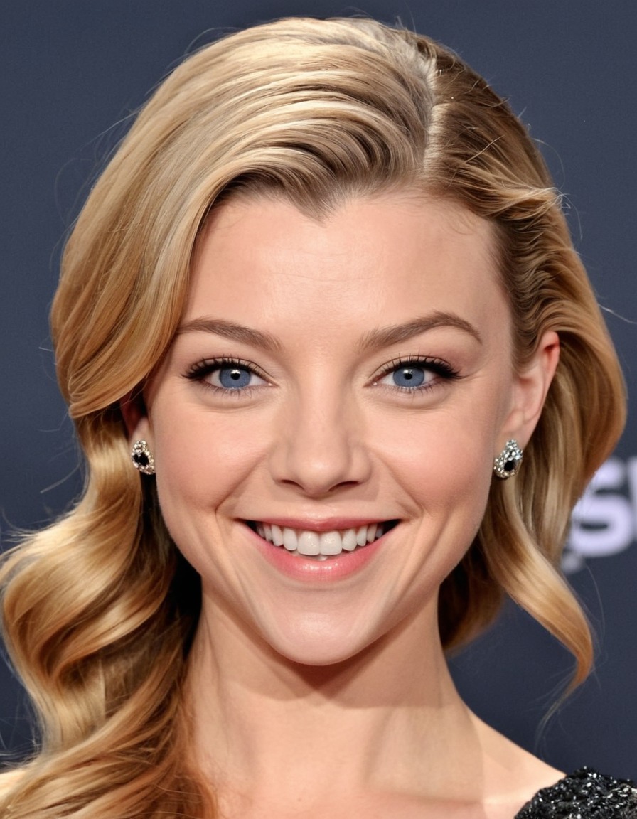 natalie dormer, actress, caricature, big head, crazy smile, cartoon, celebrity