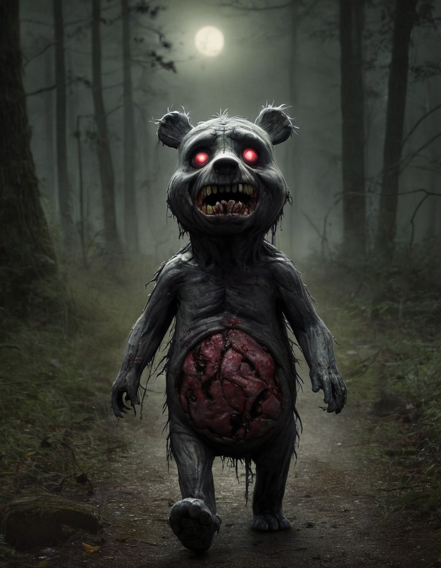 winnie the pooh, zombie, hundred acre wood, fantasy