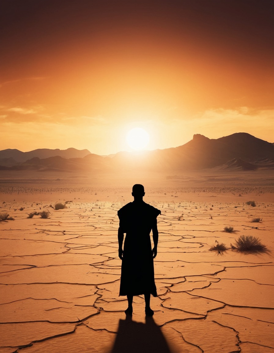 desert, sunset, solitude, civilization, silhouette, mad max