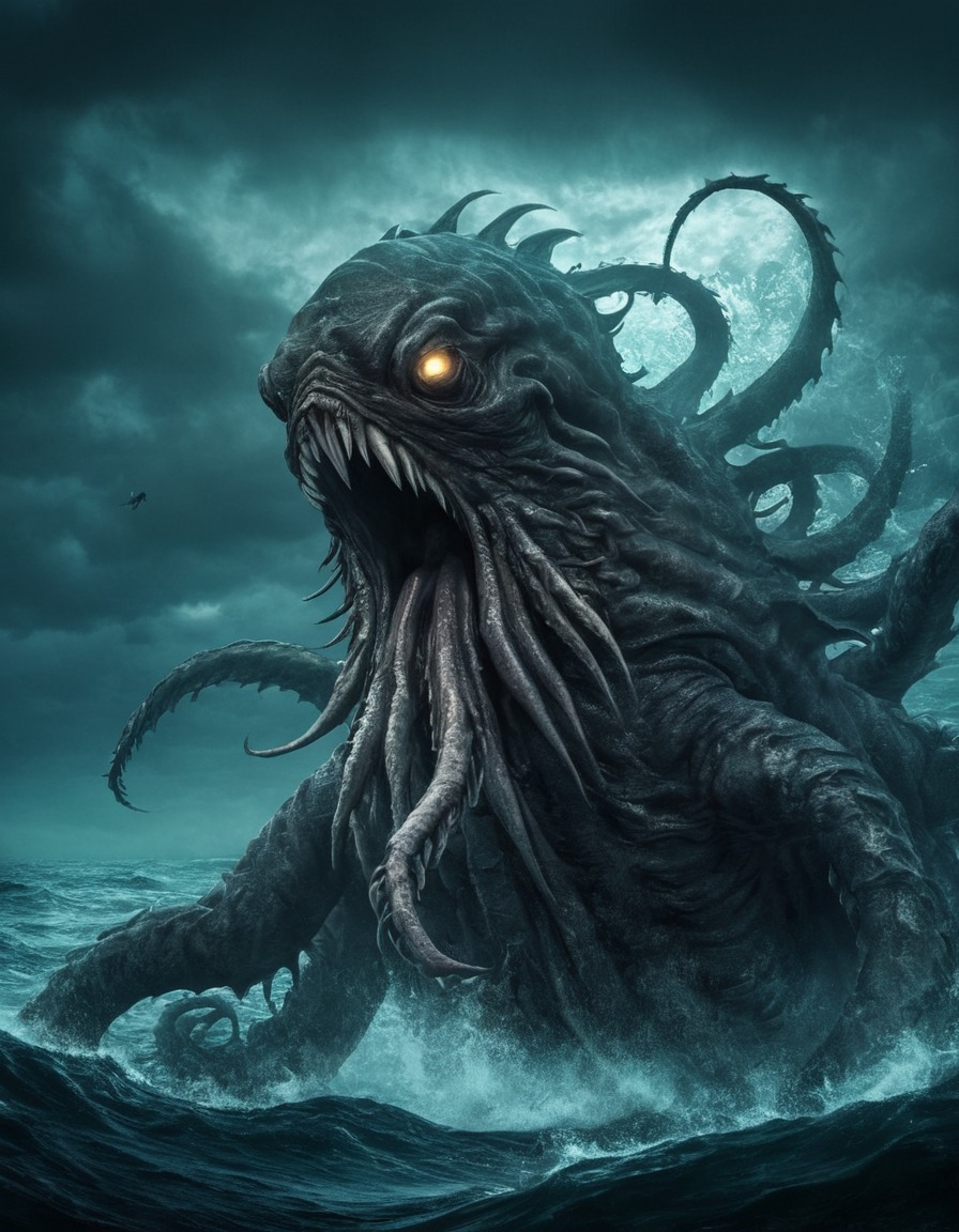 kraken, sea monster, mythical creature, nautical legend