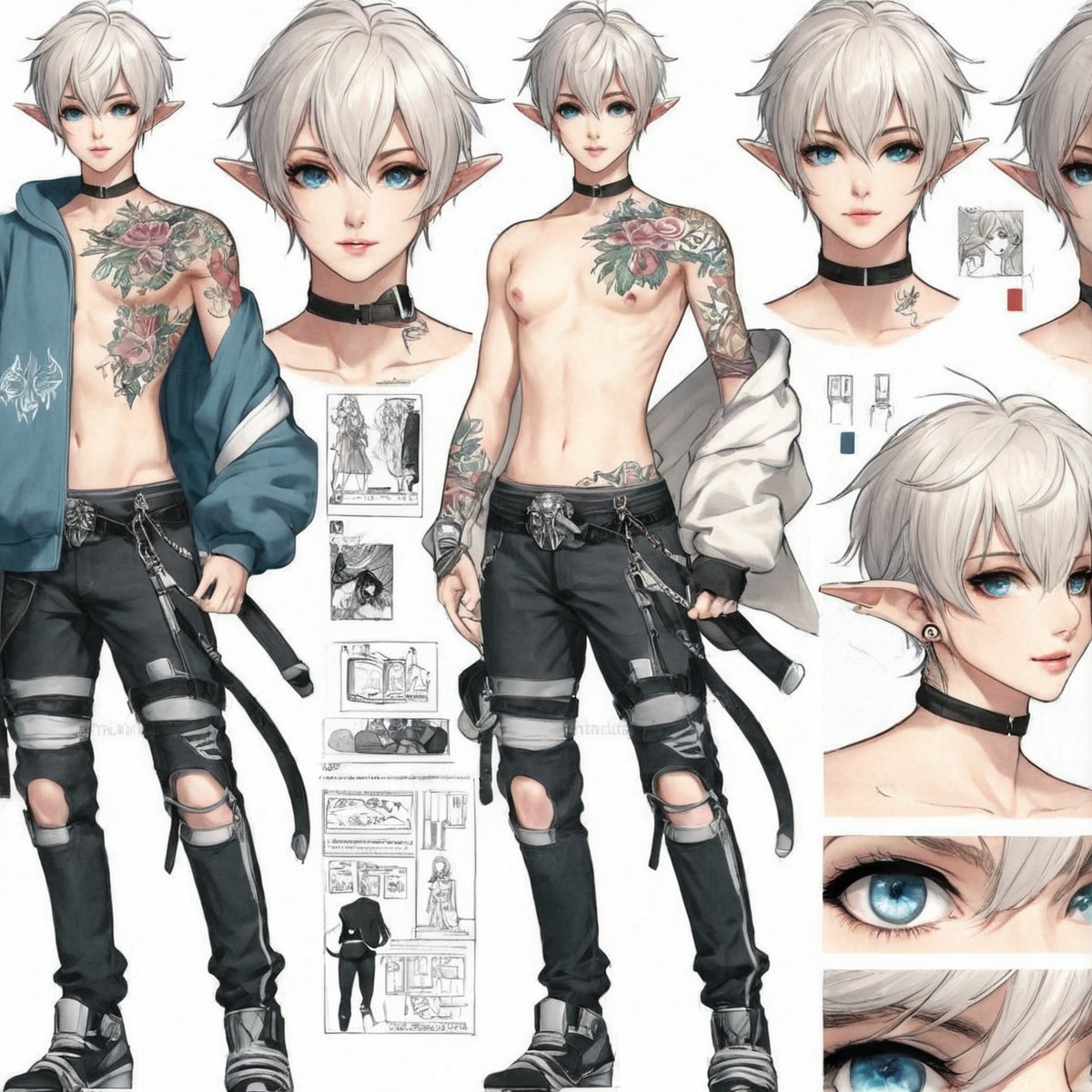 characterdesign, adoptable, adoptablesopen, characterconcept, adoptableauction, referencesheet, animeboy, malecharacter, digitalart, anime, originalcharacter, adoptables, animestyle, attractive, attractivemen, cuteadorable, elfboy, elfears, idol, man, manga, mangastyle, pinkhair, roleplay, tattoo, aiart, adoptadoptable, adoptableboy, idol_outfit, tattoedboy